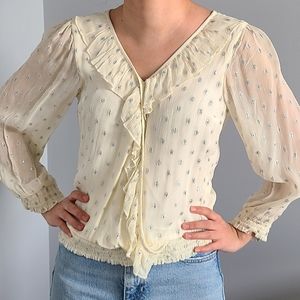 Abercrombie and Fitch women's top, off-white, size XS